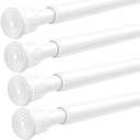 4 Pack Tension Rods for Windows 28 to 48 inch, Adjustable Curtain Rods No Drilling Spring Rods Extendable Pressure DIY Tension Rod for Window Closet Kitchen, White
