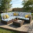 Smiry Printed Couch Cushion Covers, Stretch Soft Couch Covers for Sofa, Washable Non-Slip Sofa Slipcover Furniture Protector for Indoor and Outdoor (Backrest M, Light Green)