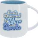 Pavilion Gift Company- Yarn & Books - 22oz Ceramic Mug Coffee Tea Cup Yarn Crochet Knit Books Reader Library Book Lover Yarn Lover