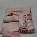 Pidada Hand Towels Set of 4 100% Cotton Striped Pattern Absorbent Soft Decorative Towel for Bathroom (Pink)