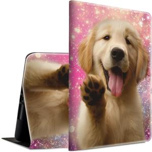 Case for All-New Kindle Fire HD 10 & 10 Plus Tablet 11th/13th Generation 2021/2023 Lightweight Smart Case Adjustable Stand Protective Cover with Auto Wake/Sleep - Golden Retriever Puppy Dog