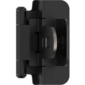 Amerock BPR8700FB | Cabinet Hinge | 3/8 in (10 mm) Inset Double Demountable | Matte Black | Kitchen Cabinet Door Hinge | 1 Pair/2 Pack | Functional Hardware