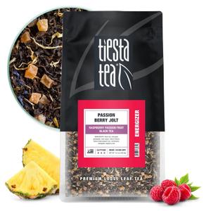 Tiesta Tea - Passion Berry Jolt, Loose Leaf, Raspberry Passion Fruit Black Tea, Premium Blend, Caffeinated Black, Make Hot or Iced Brews Up to 200 Cups, 16oz Resealable Bulk Pouch (Best By: 10/31/27)