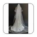 Latious Cathedral Wedding Veils White 2 Tier Ribbon Edge Long Bridal Tulle with Comb for Brides and Women (White)