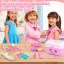 Girl Toys Doctor Kit for Toddlers 3-5 with Plush Dog, 39 PCS Kids Vet Play Set with Heartbeat Sound Stethoscope & Dress Up Toddler Doctor Costume & Hat, Pretend Play Pet Vet Toy for Girls Gifts