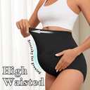 Maternity Underwear Seamless High Waisted Maternity Panties Over Bump Pregnancy Belly Support (Medium, Black)