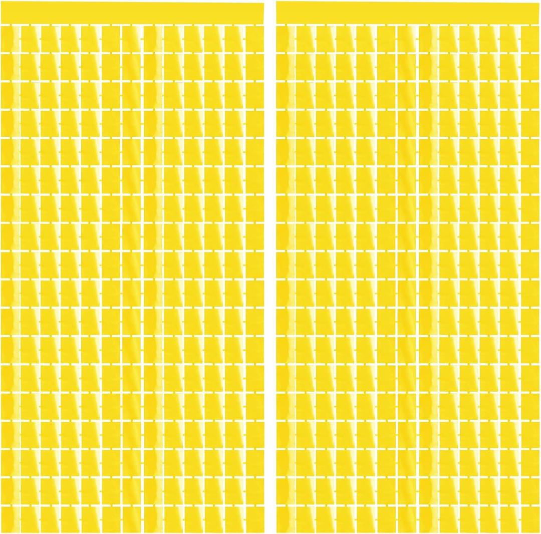6 x GOER Gold Party Backdrop Metallic Tinsel Foil Fringe Curtains Photo Booth for New Year's Eve Graduation Birthday Wedding Baby Shower Bachelorette Holiday Celebration Party Decorations (2 Packs)