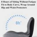 Orthopedic Cushion,Ergonomic Memory Foam L-Shaped Integrated Seat Cushions with Adjustable Strap,Ultra Breathable Non-Slip Design for Office Chair,Car,Wheelchair (Gray)