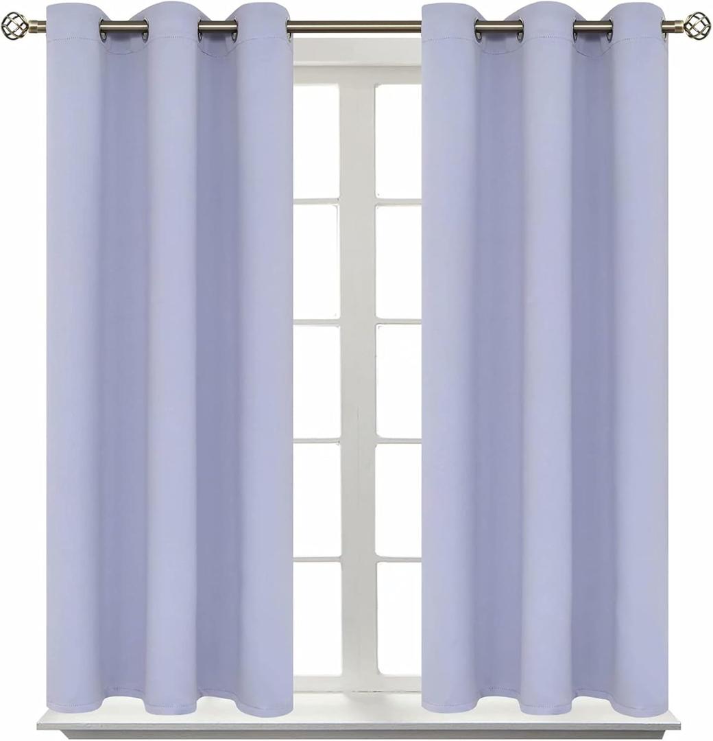 BGment Room Darkening Curtains 54 Inches Long - Grommet Thermal Insulated Drapes Window Treatment Curtains for Bedroom, 2 Panels, 38 x 54 Inch, Lavander