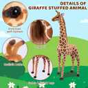 47" Large Giraffe Stuffed Animal Set, Giant Giraffe Plush Toys with Birds, Leaves, Basket, Tall Giraffe Toy Standing Lifelike, Gift for Kids Nursery Baby Shower Party