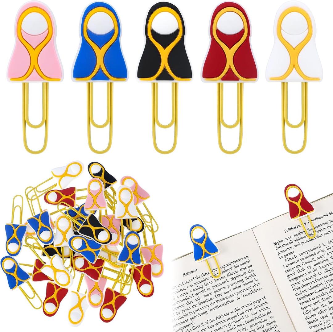 2 x 30 Pcs Jesus Paper Clips Christian Bookmarks for Kids Cross Paperclip for Bible Cute Virgin Mary Gift Religious Bookmark for Sunday School Study Supplies Easter Mother Gift Church Party Favor