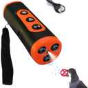 Dog Bark Deterrent Devices, Anti Barking Device for Dogs, 2025 Ultrasonic Upgraded 3 in 1 Dog Bark Deterrent, Sonic Trainer to Correct Dog's Bad Behavior for Outdoors Indoor Safely (Rechargeable) (Black And Orange)