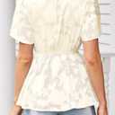 Falechay Womens Tops Summer Outfits For Women Casual Peplum Baby Doll Blouses Flowy Empire Waist Top Bohemian Lace Peasant Women's Shirt Chiffon Floral Cute Fall Fashion 2025 Vacation Blouse Apricot L (Beige, L)