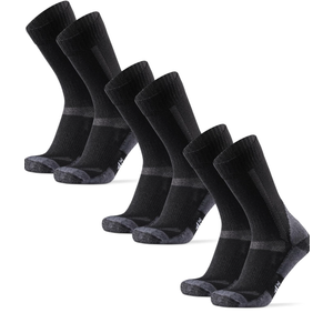DANISH ENDURANCE Merino Wool Hiking Crew Socks for Men & Women, Cushioned Anti-Blister, Breathable - 3 Pairs, L