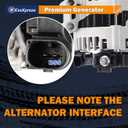 EzeXpreze Alternator 11301 Fit for BMW 2008-2013 3.0L For BMW 323i 2007-2009 2.5L For BMW X3 2007-2009 3.0L ABO0391 12-31-7-550-968 12V 180Amp CW 6 Groove Clutch Pulley VBO0391 400-24214 400-24287