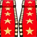 2 Pcs 13 x 72 Inch Movie Night Table Runner with Gold Star Design - Red Carpet Decoration for Birthday Party Suppliesred