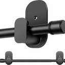 Curtain Rods No Drilling 32 to 86 Inch, HOTOZON 5/8 Inches No Drill Curtain Rods for Windows 55 to 82 Inches(4.5-6.8 ft), Renter Friendly Adjustable Small Drapery Rod for Lightweight Curtains, Black