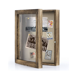 Love-KANKEI Shadow Box Frame 8x10 Shadow Box Display Case with Linen Back Memorabilia Awards Medals Photos Memory Box Gift Carbonized Black
