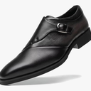 SANNAX Monk Strap Men’s Dress Loafer Shoes Plain Toe Classic Oxfords Shoes for Formal Business Wedding, Size: 10.5