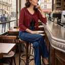 Women's Shrug Sheer Tie Front 3/4 Sleeve Bolero Shrugs Sparkly Lightweight Cropped Cardigan Cover Up for Evening Dress