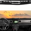 Dashboard Cover Mat Custom Fit for Jeep Gladiator JT 2020 2021 2022 2023 2024 Dash Cover Nonslip Dash Mat Protector Sunshade No Glare Black