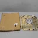 Stainless Steel Kitchen Sink Grid,13.2" x 11.6" x 1.2" Sink Protectors with Center Drain Hole,Sink Rack for Bottom of Sink, Sink Bottom Grid with Sink Strainers, Gold,2Pack