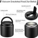 BABHAMNESS 26oz Soup Thermo for Hot Food Kids Insulated Vacuum Food Jar with Buckle Lid-Black