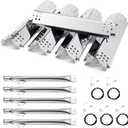 Grill Replacement Parts for Nexgrill 720-0888, 720-0888N, 720-0830H Gas Grill Models, 5 Pack Stainless Steel Pipe Burners, Heat Plates and Electronic Ignitors Kit for Nexgrill Replacement Parts