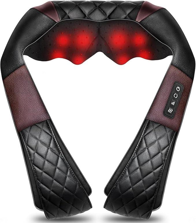 Shiatsu Neck and Back Massager with Heat, Electric Deep Tissue 4D Kneading Massage Pillow for Shoulder, Leg, Body Muscle Pain Relief  Best Gifts for Women Men Mom Dad