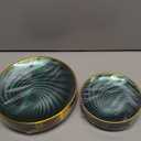 N9R 60PCS Green Plastic Plates for Party, Heavy Duty Disposable Plate with Gold Rim, Elegant Spiral Design 30 Dinner & 30 Dessert Plates for Wedding, Birthday(Translucent Green)