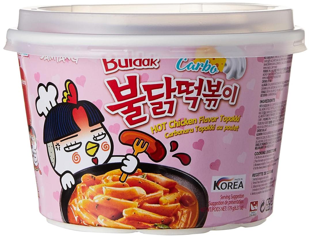 Spicy Chicken Topokki Carbonara Bowl by Samyang EXP 2022.10.06, BB Date 06/25/26