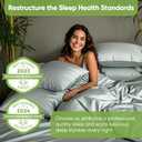 Real 100% Viscose Derived from Bamboo Sheets Set Queen Size, Cooling & Silky Soft for Hot Sleeper, Luxury with Breathable & Moisture Wicking Fabric, 18" Deep Pocket with Corner Straps (Sea Glass, Q)