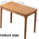 Solid Wood Desk with Drawers, Home Office Desk for Small Spaces, Gaming Work Study Desk, Student PC Desk for Bedroom, Easy to Assemble (Wood Color, 31.5 inch)