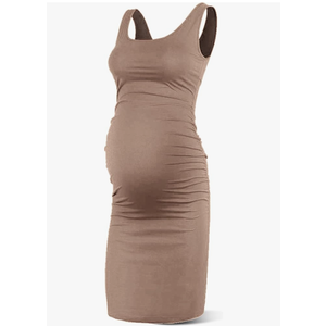 Rnxrbb S Women Summer Sleeveless Maternity Dress Pregnancy Tank Scoop Neck Mama Clothes Casual Bodycon Clothing, S