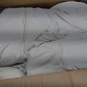 Chezmoi Collection Nora Light Sand Comforter Set Queen Size 3-Piece Lightweight Fluffy Soft Stone-Washed Ruffled Shabby Chic Bedding for All Season