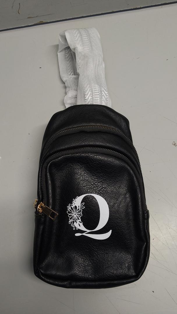 Crossbody Bags for Women Initial Sling Bag Cross Body Fanny Packs Personalized Gifts for Mom Women Wife, Beige With Brown, 6.69 x 2.95 x 10.23 inches, Q