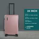 Luggage Sets 3 Piece, 20 Inch Carry on Luggage and 24 Inch Suitcases with Wheels Spinner, Durable Hard Shell Suitcase Set, Expandable Travel Suitcase, Pink