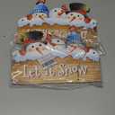 Winter Door Decor Let It Snow Welcome Sign Reversible Snowman Hanging Decor for Front Door Wall Window