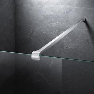 Frameless Shower Door Support Bar, Stainless Steel Wall-to-Glass Support Arm to Fixed Shower Glass Panel, for 1/4"-3/8" (6-10 mm) Door, 180° Pivot & Stow-Flat Mode (Brushed Nickel, 51.2-inch(1300mm))