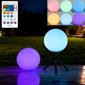Lightdot 12-Inch RGB+CW Smart Globe Floor Lamp, Corner LED Ball Light with Remote Control, 10W 2700K-6500K Multiple Color Changing, Waterproof Glowing Orb Light for Indoor Outdoor Lighting Decors