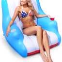 GoFloats Lazy Buoy Floating Pool Lounge Chair with Cup Holders for Adults - The Most Comfortable Pool Chair Float Ever, Blue 