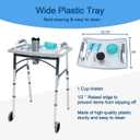 Loyoda Foldable Walker with TrayLightweight Folding Walker with 5" Wheels Height Adjustable Aluminum Standard Walkers for Seniors up to 350 lbs