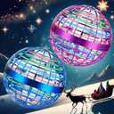 2025 Upgraded Flying Orb Ball Toy with LED Lights, Cosmic Boomerang Hover Orb Ball for Kids & Adults, for Indoor/Outdoor Fun Cool Holiday Magic Toy, for Boys & Girls (Blue+Purple)