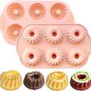 UOUYOO 2 Pcs silicone cake pan nonstick mini pans for baking cupcakes, donuts, chocolate muffins, brownies, jelly