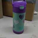 THERMOS FUNTAINER Water Bottle with Straw - 12 Ounce - Kids Stainless Steel Vacuum Insulated Water Bottle with Lid, Hearts