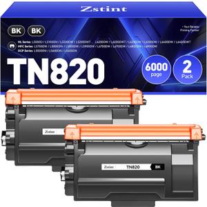 TN820 Toner Cartridge High Yield Black 2-Pack Compatible with Brother TN-820 TN850 TN820 TN890 HL-L6200DW L6200DWT L5100DN L5200DW L6400DW MFC-L5800DW L5700DW L6700DW L6800DW DCP-L5600DN Printer Ink