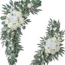 ponatia Wedding Arch Flowers (Pack of 2), Artificial White Wedding Flowers for Wedding Welcome Signs Decorations and Arch Flowers for Wedding Ceremony Reception (White & Ivory)