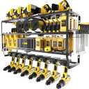 DRQ 40" W Large Power Tool Organizer Wall Mount, Heavy Duty Garage Tool Organizer Storage, 150LBS Load 4 Tier Storage Rack with 8 Drill Holders Cordless, Tool Holder for Workshop, Gift for Men Dad