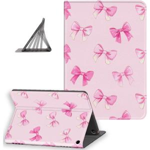 for All-New Amazon Fire HD 10 Tablet Case(13th/11th Gen, 2023/2021 Release), Slim Leather Stand Cover with Auto Sleep/Wake & Multi-Angle Viewing, Cute Pink Bow