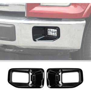 JWWY Front Foglights Fog Light Fog Lamp Covers Embellishment Garnish Trim Fit for 2015-2020 Ford F150 Exterior Accessories ABS Black 2PCS